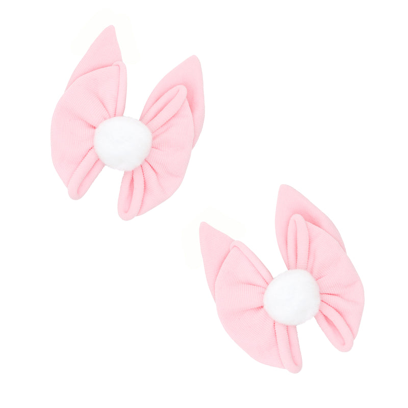 2PK BABY BUNNY CLIPS: pink