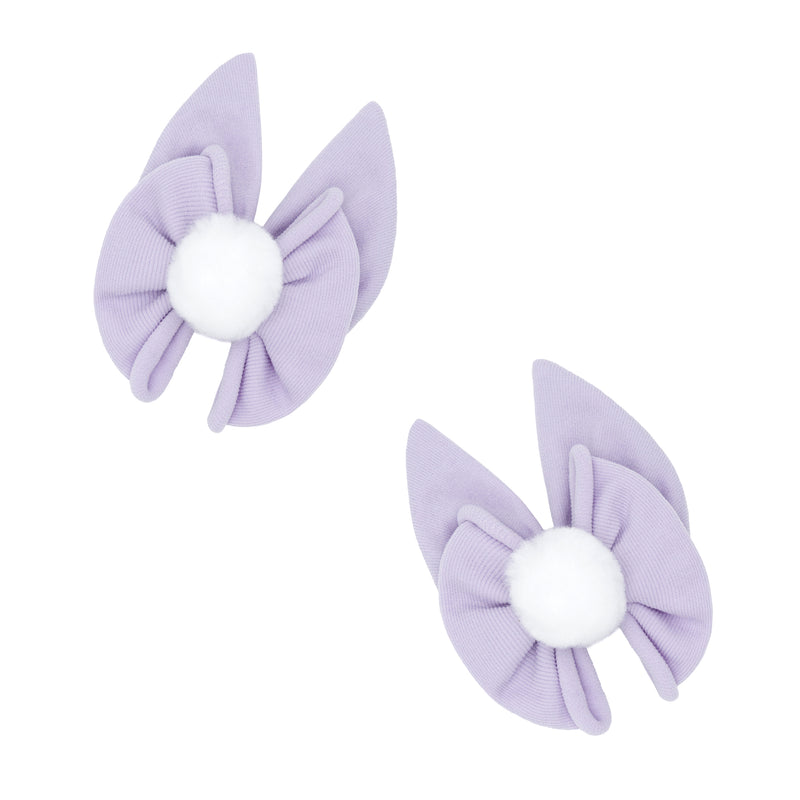 2PK BABY BUNNY CLIPS: light orchid