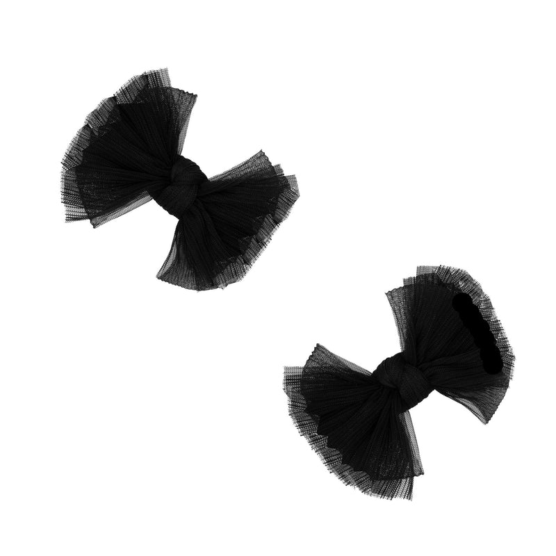 2PK TULLE BABY FAB® CLIPS: pleated black