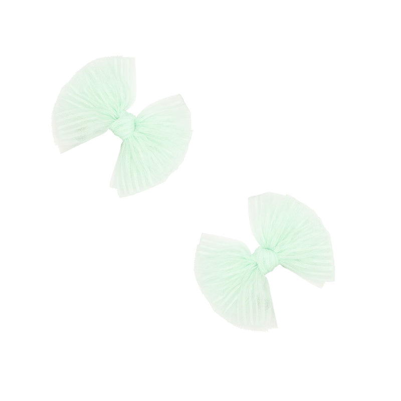 2PK TULLE BABY FAB CLIPS: pleated pistachio