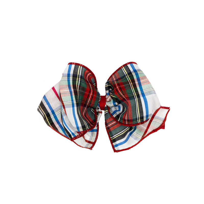 CLASSIC BOW CLIP: holiday plaid