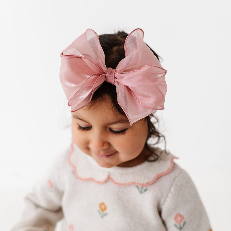 CLASSIC BOW: antique pink chiffon