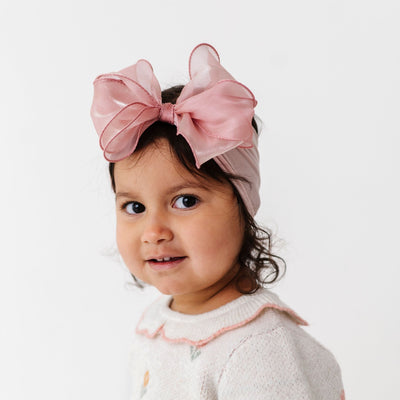 CLASSIC BOW: antique pink chiffon