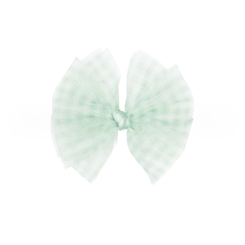 TULLE FAB CLIP: basil gingham