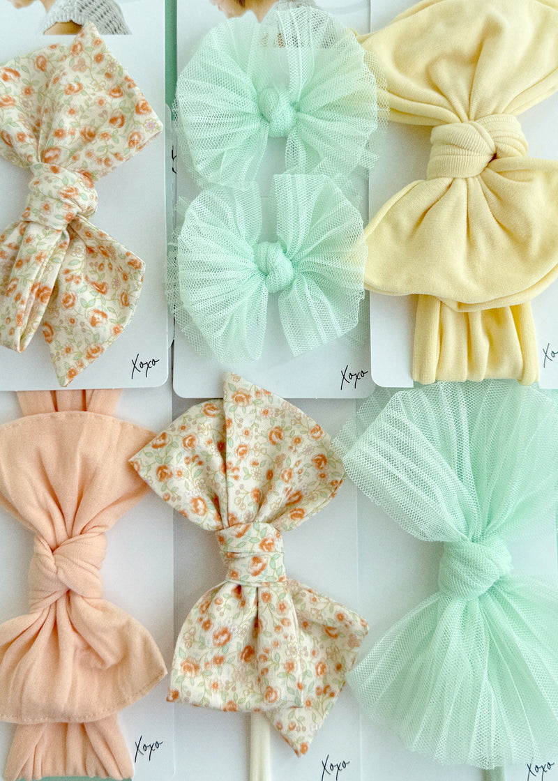 2PK TULLE BABY FAB CLIPS: pleated pistachio