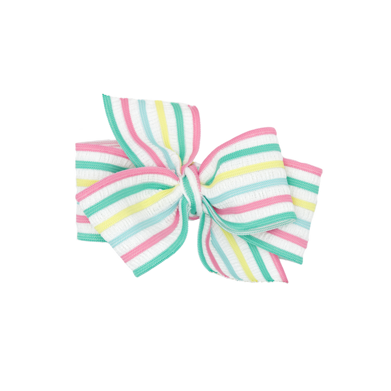 NOVELTY CLASSIC BOW CLIP: easter stripe