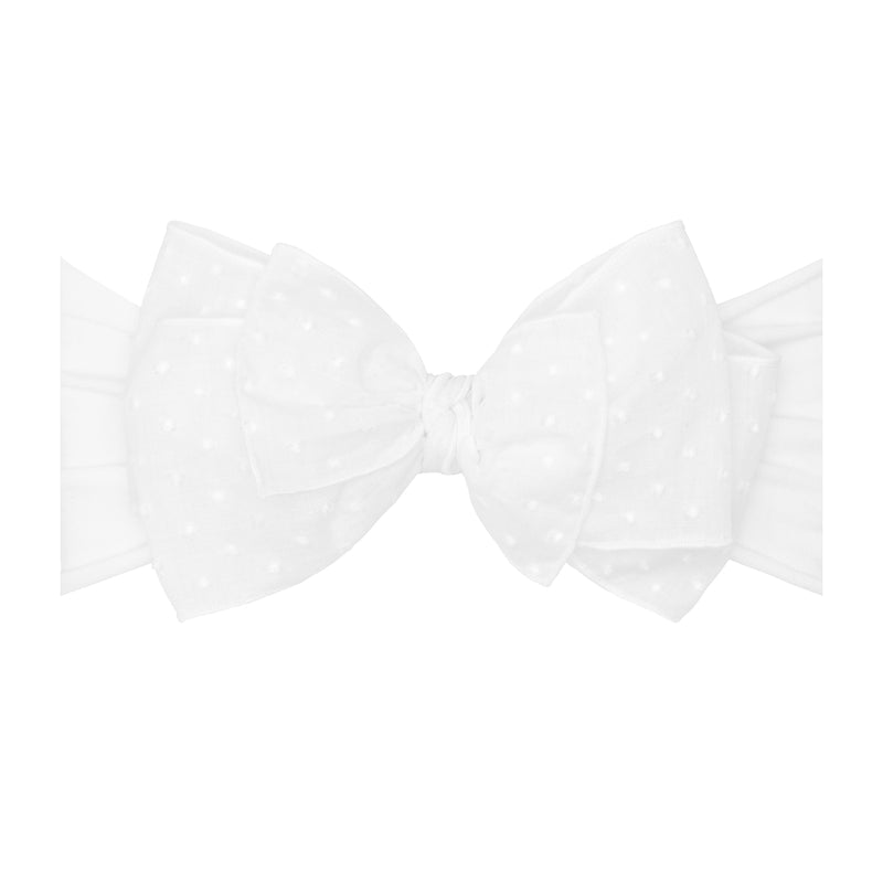 NOVELTY CLASSIC BOW: white clipped dot