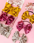 Soft Nylon Skinny Headband Velvet FAB-BOW-LOUS One Size: blush/crushed mushroom-Baby Bling Bows