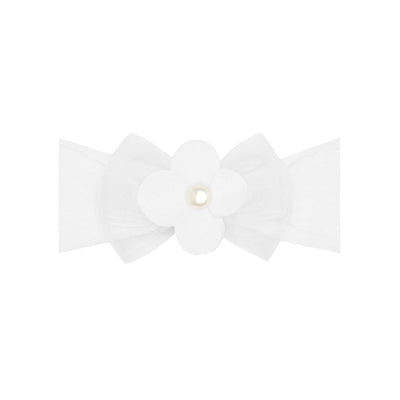 CLASSIC PEARL SMALL: white-Baby Bling Bows