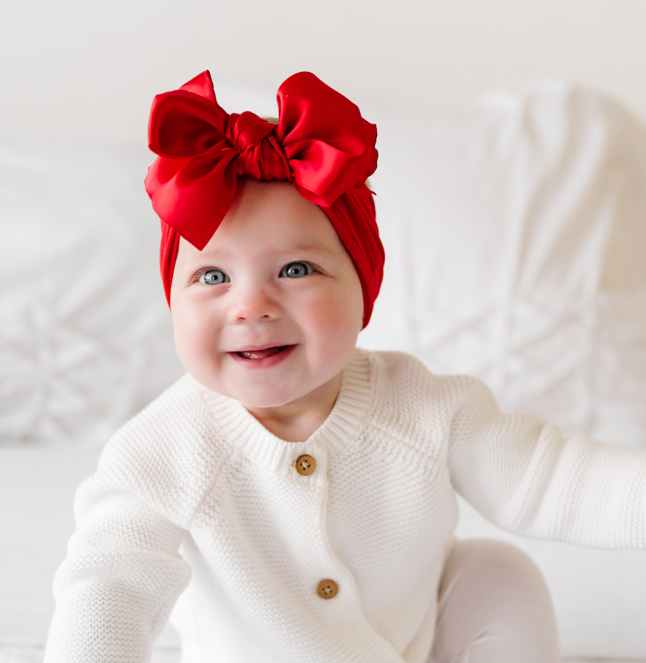 Baby girl red shops bow