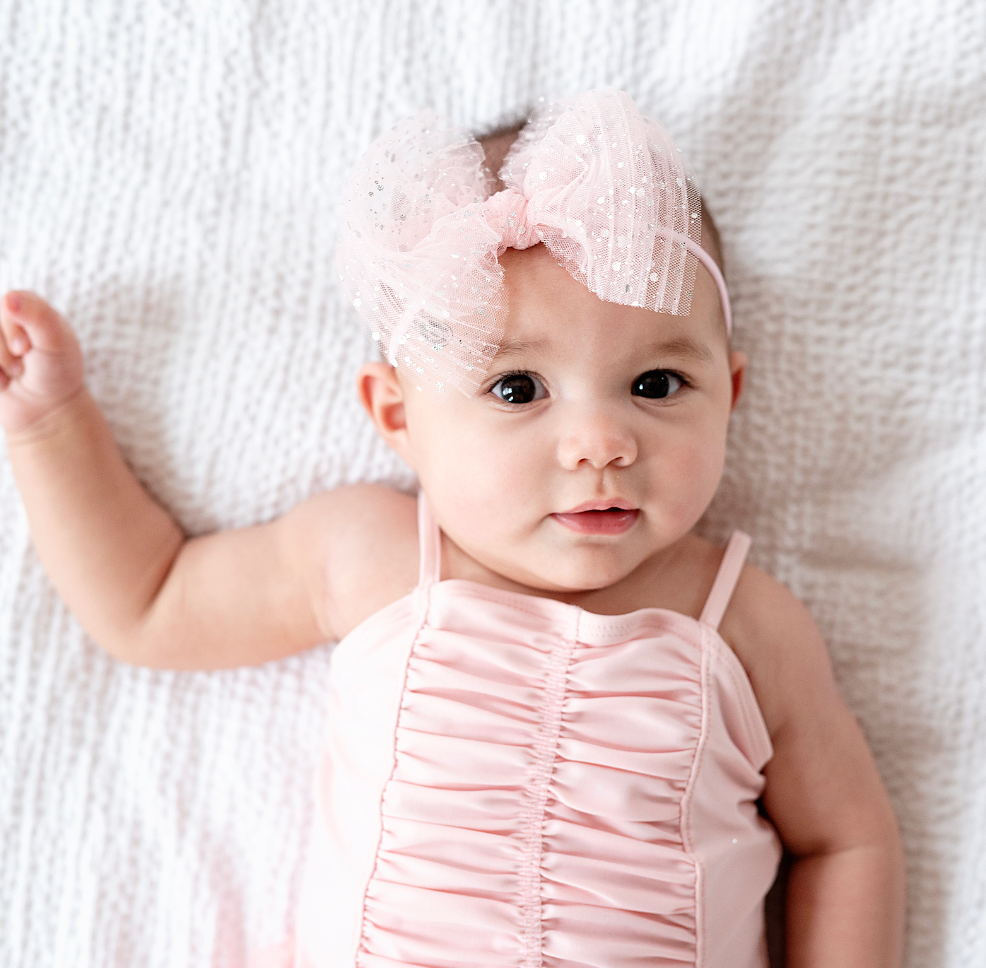 Baby bling bow online headband og pink shabby htf