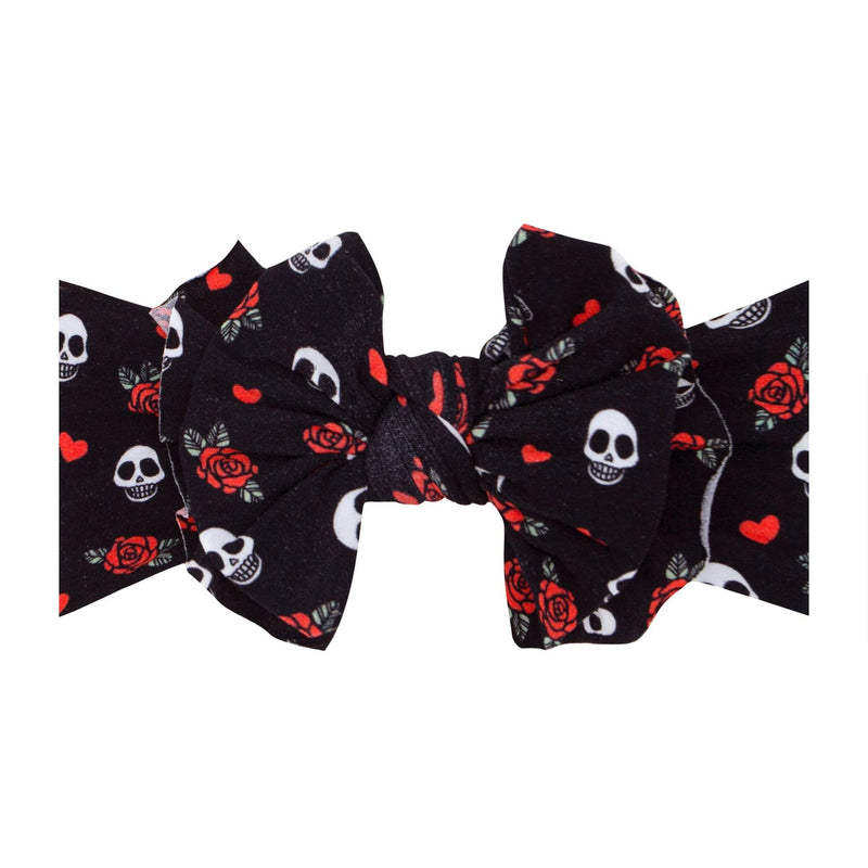 Soft Nylon Headband Printed Fab Style One Size: skull n rose-Baby Bling Bows