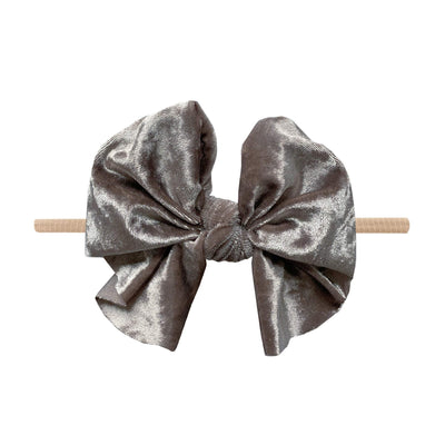 Soft Nylon Skinny Headband Velvet FAB-BOW-LOUS One Size: blush/crushed mushroom-Baby Bling Bows